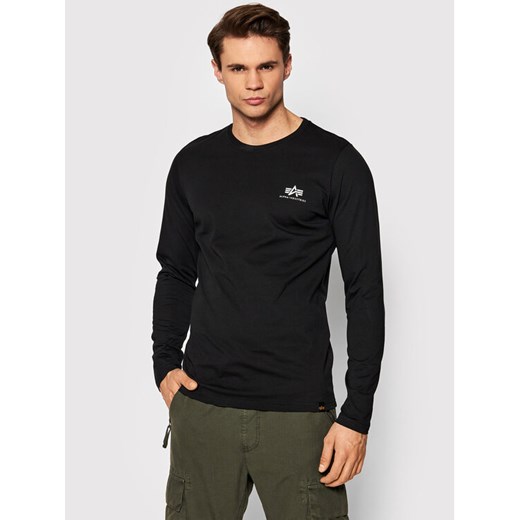 Alpha Industries Longsleeve Back Print Heavy 116571 Czarny Regular Fit ze sklepu MODIVO w kategorii T-shirty męskie - zdjęcie 182624648