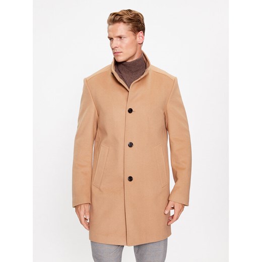 JOOP! Płaszcz wełniany 30037689 Brązowy Regular Fit ze sklepu MODIVO w kategorii Płaszcze męskie - zdjęcie 182624709