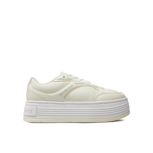 Calvin Klein Jeans Sneakersy Bold Platf Low Lace Mix In Mtl YW0YW01471 Beżowy 37 MODIVO