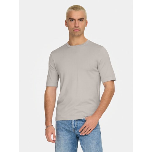Only & Sons T-Shirt Wyler 22022928 Beżowy Regular Fit ze sklepu MODIVO w kategorii T-shirty męskie - zdjęcie 182624805