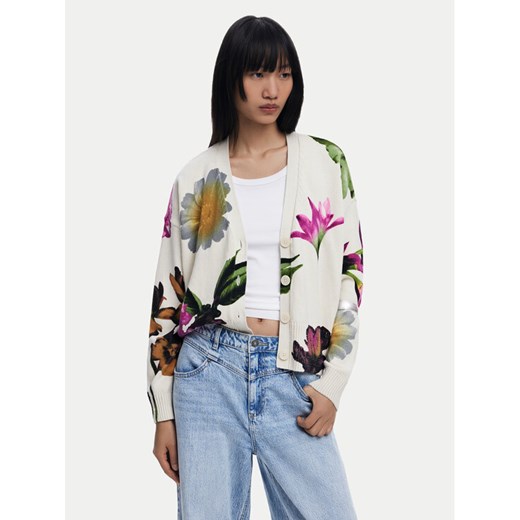 Desigual Kardigan Vania 25SWJF34 Beżowy Loose Fit ze sklepu MODIVO w kategorii Swetry damskie - zdjęcie 182624825