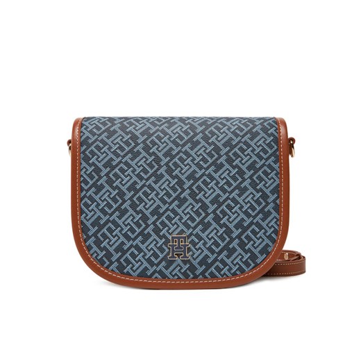 Tommy Hilfiger Torebka Th Monoplay Leather Saddle Bag AW0AW17414 Granatowy ze sklepu MODIVO w kategorii Listonoszki - zdjęcie 182624879