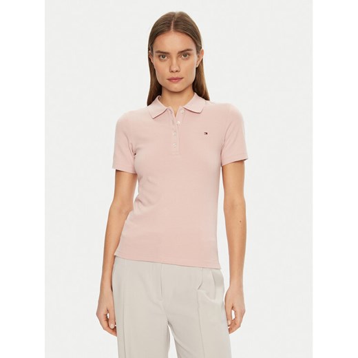 Tommy Hilfiger Polo 1985 WW0WW43225 Różowy Slim Fit ze sklepu MODIVO w kategorii Bluzki damskie - zdjęcie 182624997
