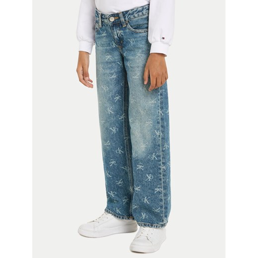 Calvin Klein Jeans Jeansy IG0IG02508 Niebieski Wide Leg ze sklepu MODIVO w kategorii Spodnie dziewczęce - zdjęcie 182625047