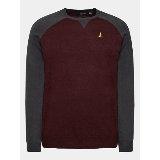 Brave Soul Sweter MK-230HIGGS Bordowy Regular Fit ze sklepu MODIVO w kategorii Swetry męskie - zdjęcie 182625277
