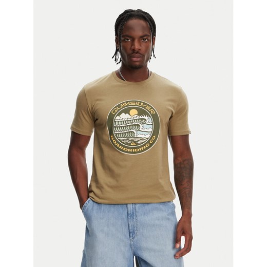 Quiksilver T-Shirt Ev Three Seas Ss EQYZT08051 Khaki Regular Fit ze sklepu MODIVO w kategorii T-shirty męskie - zdjęcie 182625307