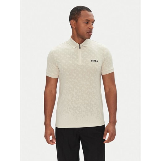 BOSS Polo Philix Toc Jq 50538106 Beżowy Slim Fit ze sklepu MODIVO w kategorii T-shirty męskie - zdjęcie 182625366