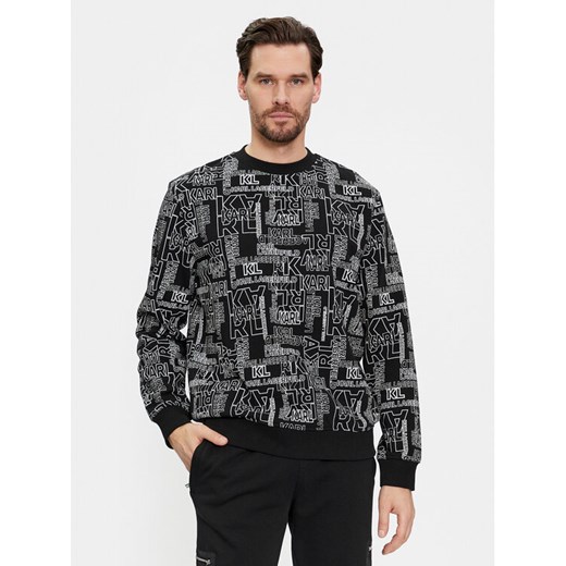 KARL LAGERFELD Bluza 705060 541900 Czarny Regular Fit ze sklepu MODIVO w kategorii Bluzy męskie - zdjęcie 182625367