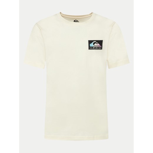 Quiksilver T-Shirt Back Flash EQYZT07605 Écru Regular Fit ze sklepu MODIVO w kategorii T-shirty męskie - zdjęcie 182625399