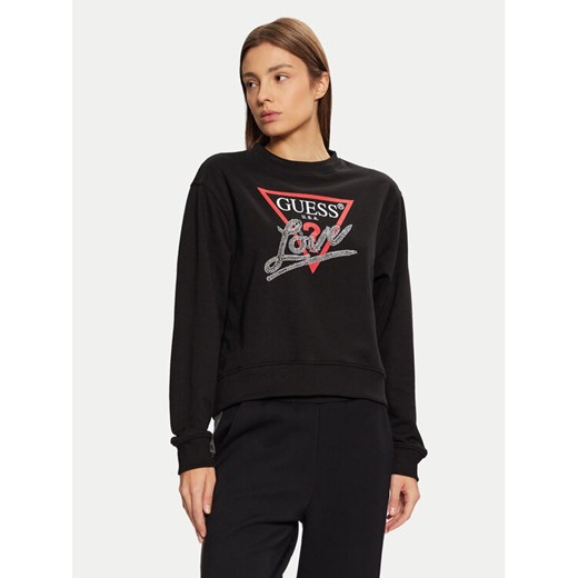 Guess Bluza W5RQ04 KB683 Czarny Regular Fit ze sklepu MODIVO w kategorii Bluzy damskie - zdjęcie 182625448