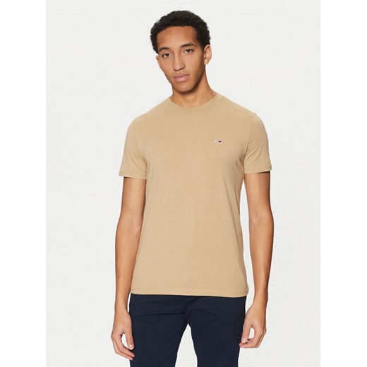 Tommy Jeans T-Shirt Jaspe DM0DM20363 Beżowy Slim Fit ze sklepu MODIVO w kategorii T-shirty męskie - zdjęcie 182625477