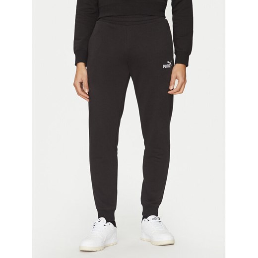 Puma Spodnie dresowe Ess No. 1 Logo 682608 Czarny Regular Fit ze sklepu MODIVO w kategorii Spodnie męskie - zdjęcie 182625478