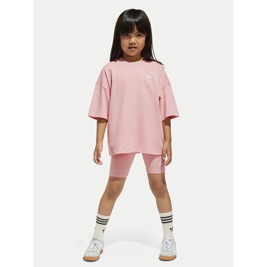 adidas Komplet t-shirt i spodenki Cycling JD1994 Różowy Loose Fit ze sklepu MODIVO w kategorii Komplety dziewczęce - zdjęcie 182625667