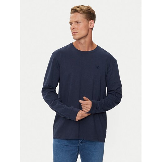Wrangler Longsleeve Sign Off 112357362 Niebieski Regular Fit ze sklepu MODIVO w kategorii T-shirty męskie - zdjęcie 182625725