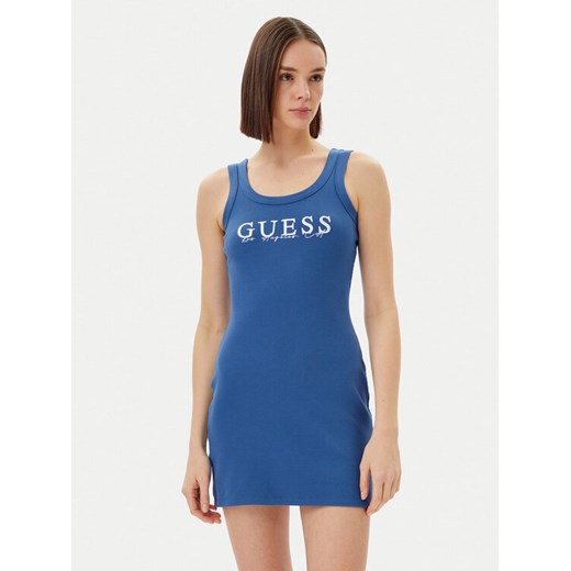 Guess Sukienka codzienna V5GK06 K8RT2 Niebieski Slim Fit ze sklepu MODIVO w kategorii Sukienki - zdjęcie 182625738
