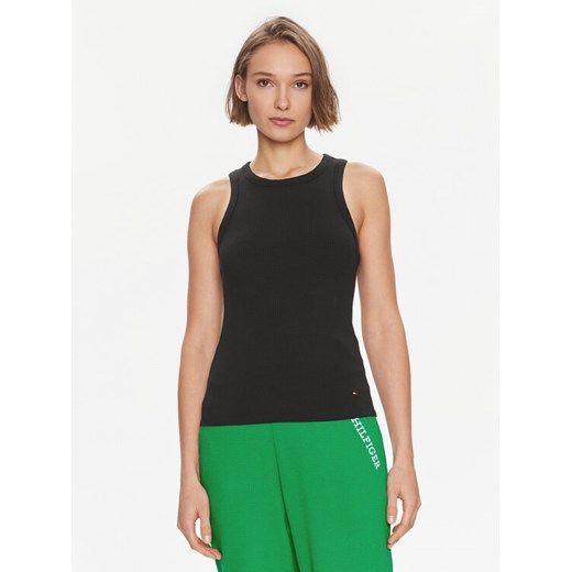Tommy Hilfiger Top WW0WW38635 Czarny Slim Fit ze sklepu MODIVO w kategorii Bluzki damskie - zdjęcie 182625777