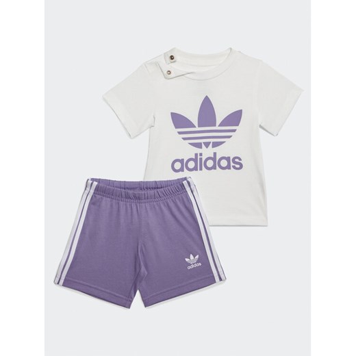 adidas Komplet t-shirt i szorty sportowe Trefoil Shorts Tee Set IB8641 Fioletowy Regular Fit ze sklepu MODIVO w kategorii Komplety niemowlęce - zdjęcie 182625806
