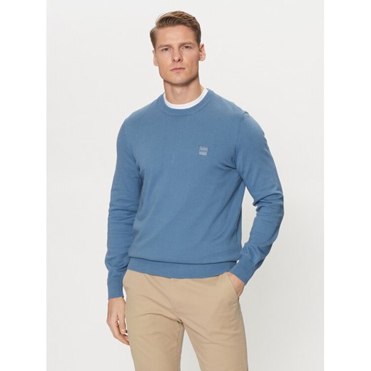 BOSS Sweter Kanovano 50471343 Niebieski Regular Fit ze sklepu MODIVO w kategorii Swetry męskie - zdjęcie 182625828
