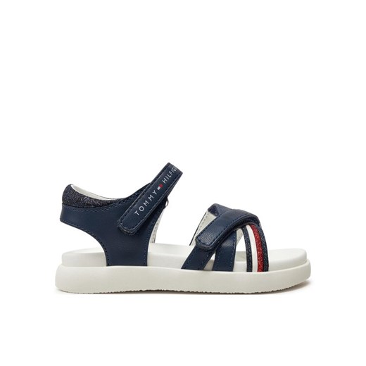 Tommy Hilfiger Sandały Strippes Velcro Sanadal T1A2-33234-0326 S Granatowy ze sklepu MODIVO w kategorii Sandały dziecięce - zdjęcie 182625897