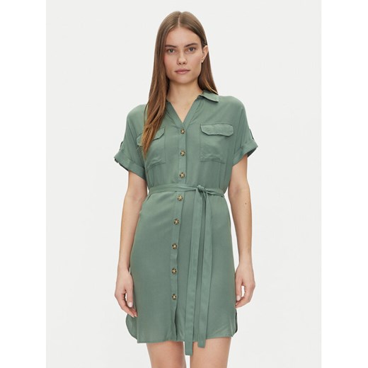Vero Moda Sukienka koszulowa Bumpy 10325828 Zielony Loose Fit ze sklepu MODIVO w kategorii Sukienki - zdjęcie 182625948