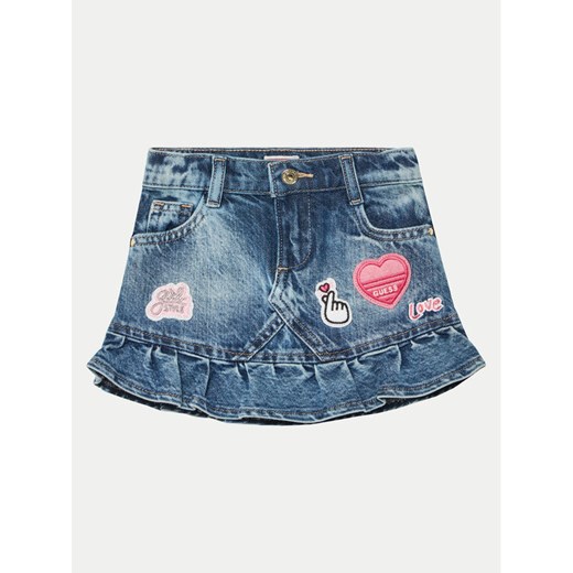 Guess Spódnica jeansowa K5RD03 D45E0 Granatowy Regular Fit ze sklepu MODIVO w kategorii Spódnice dziewczęce - zdjęcie 182625976