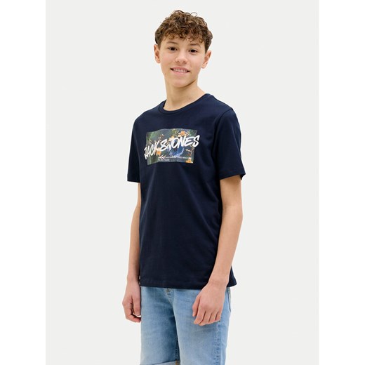 Jack&Jones Junior T-Shirt Hawaii 12269916 Granatowy Standard Fit ze sklepu MODIVO w kategorii T-shirty chłopięce - zdjęcie 182625995