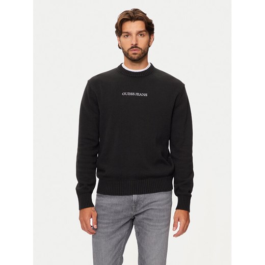 Guess Jeans Sweter M4BR31 Z3HM1 Czarny Regular Fit ze sklepu MODIVO w kategorii Swetry męskie - zdjęcie 182626006