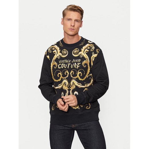Versace Jeans Couture Bluza 77GAI3RB Czarny Regular Fit ze sklepu MODIVO w kategorii Bluzy męskie - zdjęcie 182626029