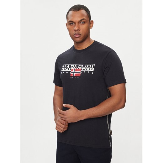Napapijri T-Shirt S-Aylmer NP0A4HTO Czarny Regular Fit ze sklepu MODIVO w kategorii T-shirty męskie - zdjęcie 182626038