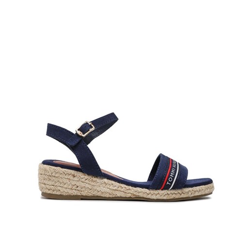 Tommy Hilfiger Espadryle Rope Wedge Sandal T3A7-32777-0048 M Granatowy ze sklepu MODIVO w kategorii Sandały dziecięce - zdjęcie 182626198