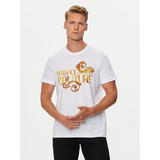 Versace Jeans Couture T-Shirt 76GAHG00 Biały Regular Fit XL MODIVO