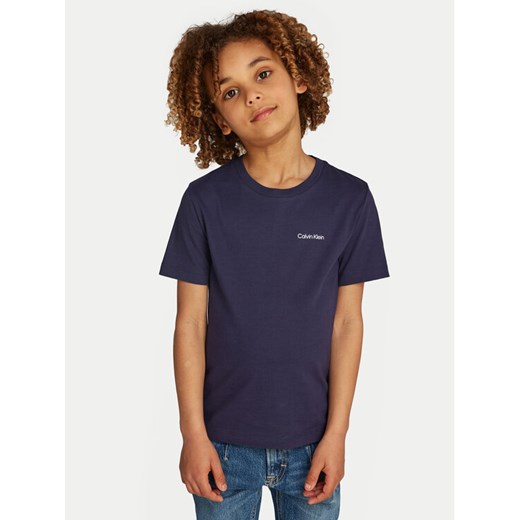 Calvin Klein Jeans T-Shirt IU0IU00683 Granatowy Regular Fit ze sklepu MODIVO w kategorii Bluzki dziewczęce - zdjęcie 182626278