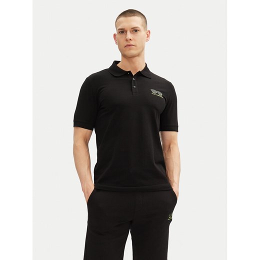 KARL LAGERFELD Polo 745400 552235 Czarny Slim Fit ze sklepu MODIVO w kategorii T-shirty męskie - zdjęcie 182626289