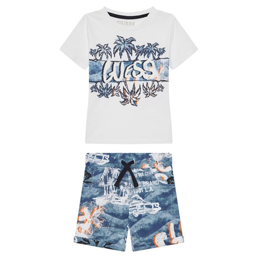 Guess Komplet t-shirt i spodenki N5GG13 K8HM4 Niebieski Regular Fit ze sklepu MODIVO w kategorii Komplety chłopięce - zdjęcie 182626588