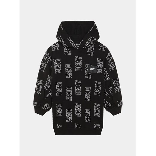 DKNY Sukienka dzianinowa D32902 D Czarny Regular Fit ze sklepu MODIVO w kategorii Sukienki dziewczęce - zdjęcie 182626659