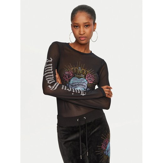 Juicy Couture Bluzka Scared Heart JCBCT224836 Czarny Regular Fit ze sklepu MODIVO w kategorii Bluzki damskie - zdjęcie 182626706