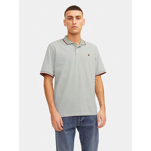 Jack&Jones Polo Bluwin 12169064 Szary Regular Fit ze sklepu MODIVO w kategorii T-shirty męskie - zdjęcie 182626756