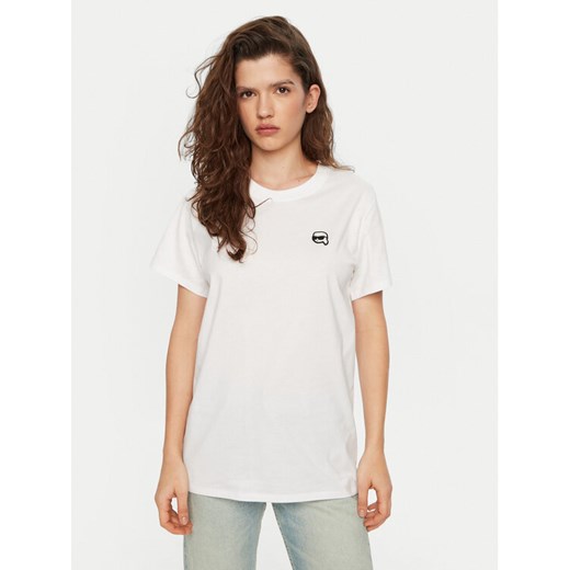 KARL LAGERFELD T-Shirt A1W17025 Biały Relaxed Fit ze sklepu MODIVO w kategorii Bluzki damskie - zdjęcie 182626769
