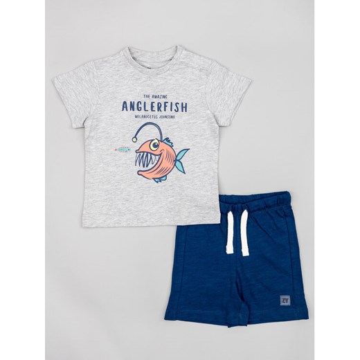Zippy Komplet t-shirt i spodenki ZBBAP0602 23007 Szary Regular Fit ze sklepu MODIVO w kategorii Komplety niemowlęce - zdjęcie 182626796