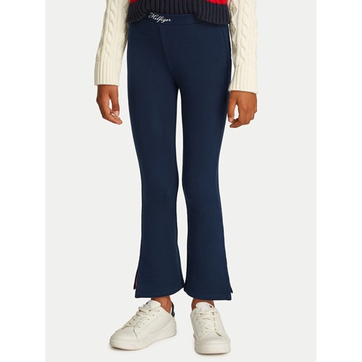 Tommy Hilfiger Legginsy Varsity KG0KG08301 Granatowy Flare Fit ze sklepu MODIVO w kategorii Spodnie dziewczęce - zdjęcie 182626887