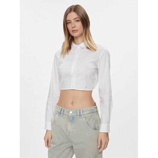 Tommy Jeans Koszula DW0DW17344 Biały Slim Fit ze sklepu MODIVO w kategorii Koszule damskie - zdjęcie 182626896