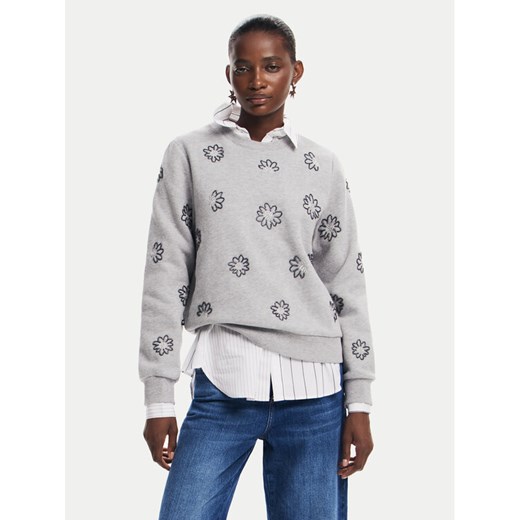 Desigual Bluza Joya 24WWSK32 Szary Regular Fit ze sklepu MODIVO w kategorii Bluzy damskie - zdjęcie 182626897