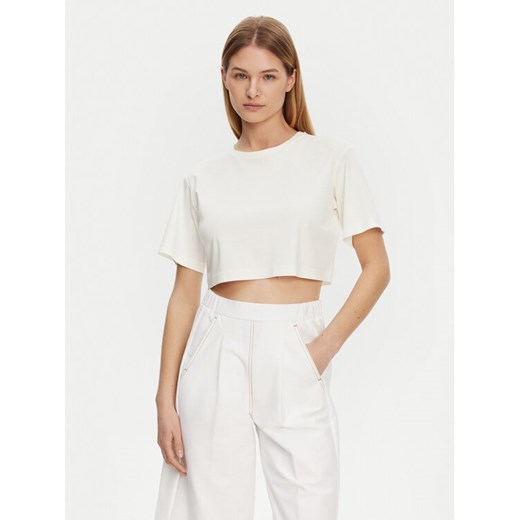 Max Mara T-Shirt 2516941098650 Écru Regular Fit ze sklepu MODIVO w kategorii Bluzki damskie - zdjęcie 182626905