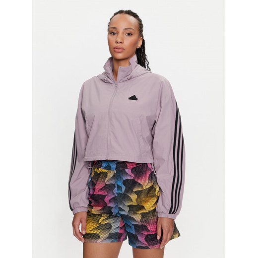 adidas Kurtka przejściowa Future Icons 3-Stripes IP1573 Fioletowy Loose Fit ze sklepu MODIVO w kategorii Kurtki damskie - zdjęcie 182626929