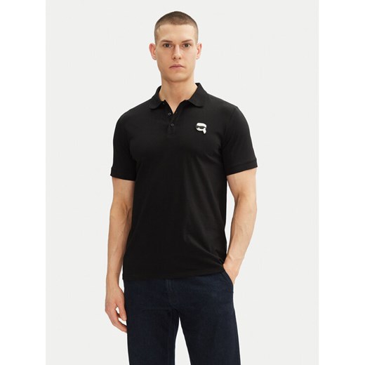 KARL LAGERFELD Polo 745710 500224 Czarny Regular Fit ze sklepu MODIVO w kategorii T-shirty męskie - zdjęcie 182627009
