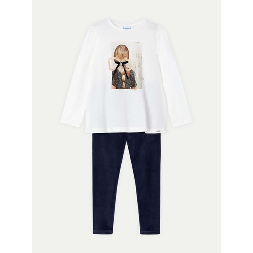 Mayoral Komplet bluzka i legginsy 4705 Granatowy Slim Fit ze sklepu MODIVO w kategorii Komplety dziewczęce - zdjęcie 182627018