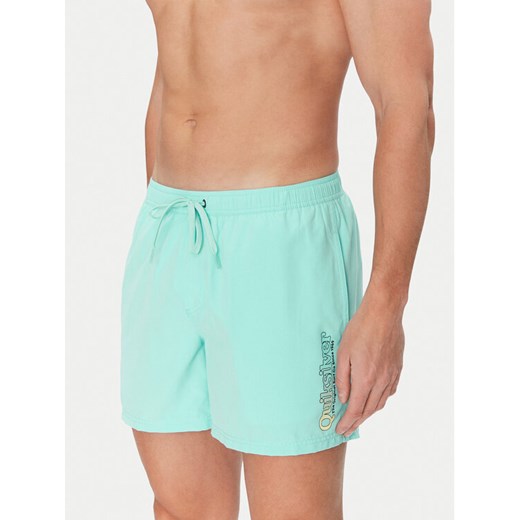 Quiksilver Szorty kąpielowe Spl Fineline Volley 15 EQYJV04141 Turkusowy Regular Fit ze sklepu MODIVO w kategorii Kąpielówki - zdjęcie 182627035