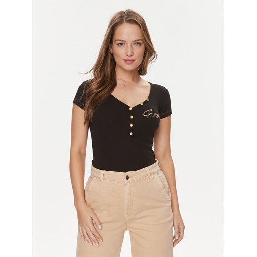 Guess T-Shirt W4RP47 K1814 Czarny Regular Fit ze sklepu MODIVO w kategorii Bluzki damskie - zdjęcie 182627186
