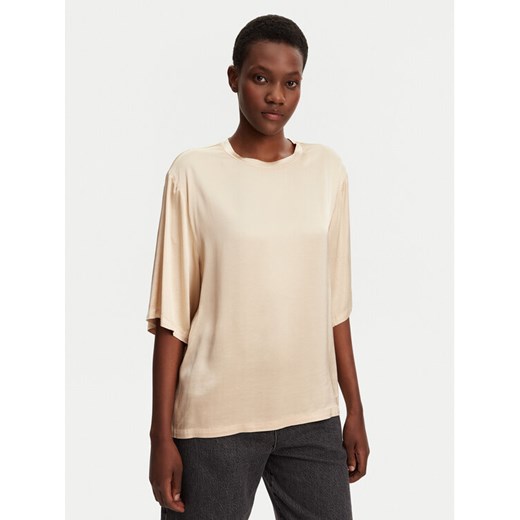 ViCOLO Bluzka TD0013 Beżowy Relaxed Fit ze sklepu MODIVO w kategorii Bluzki damskie - zdjęcie 182627205