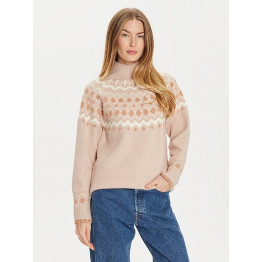 Brave Soul Sweter LK-248FABIO Beżowy Regular Fit ze sklepu MODIVO w kategorii Swetry damskie - zdjęcie 182627359